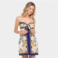 Vestido Farm Curto Lenço de Flor do Rio - 1