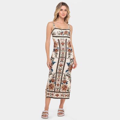 Vestido Farm  Midi Jardim Majestoso