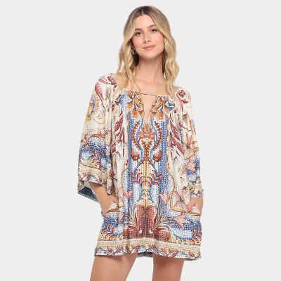 Vestido Farm Curto Vitral do Mar