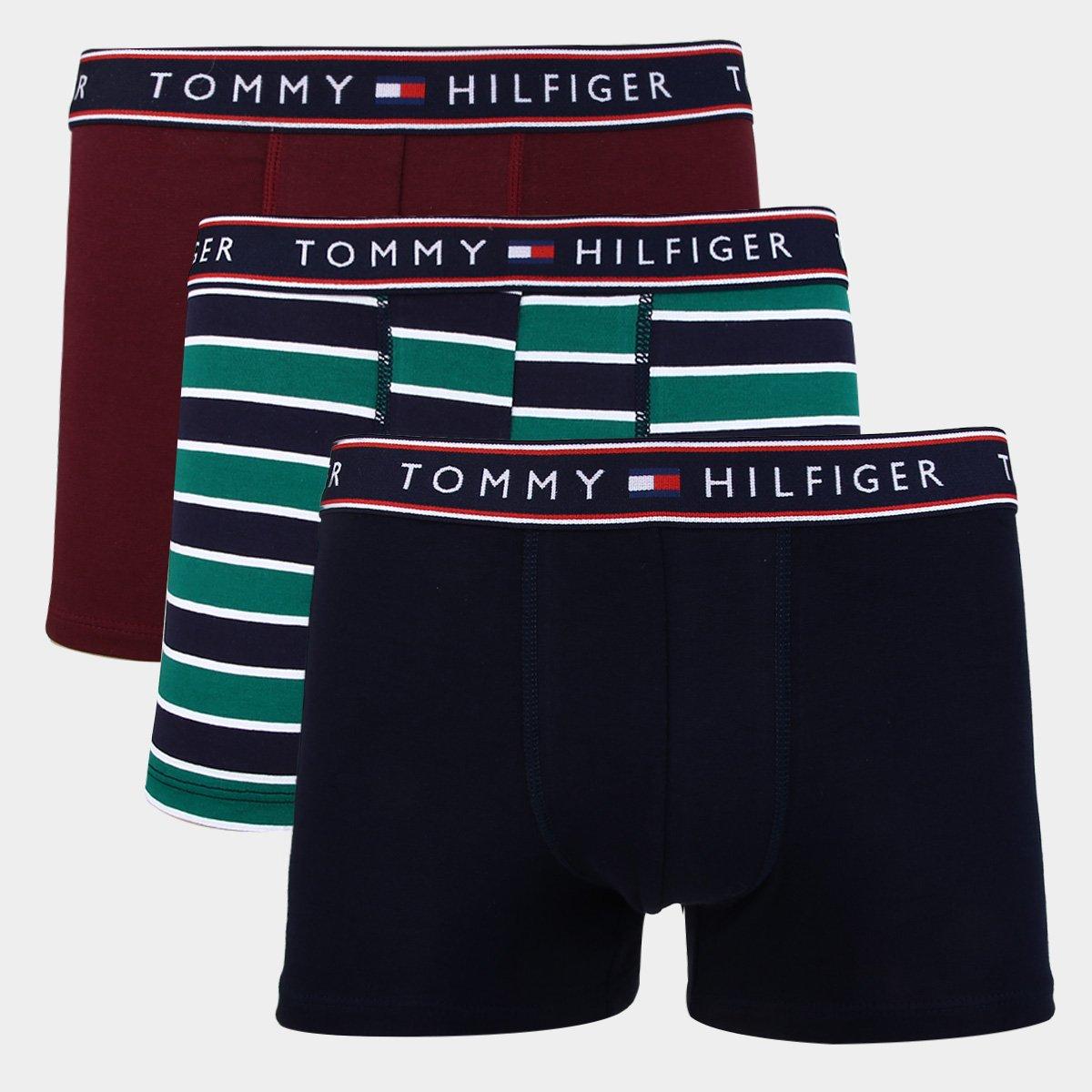 Kit Cueca Boxer Tommy Hilfiger Stretch Trunk Fancy 3 Peças - 1