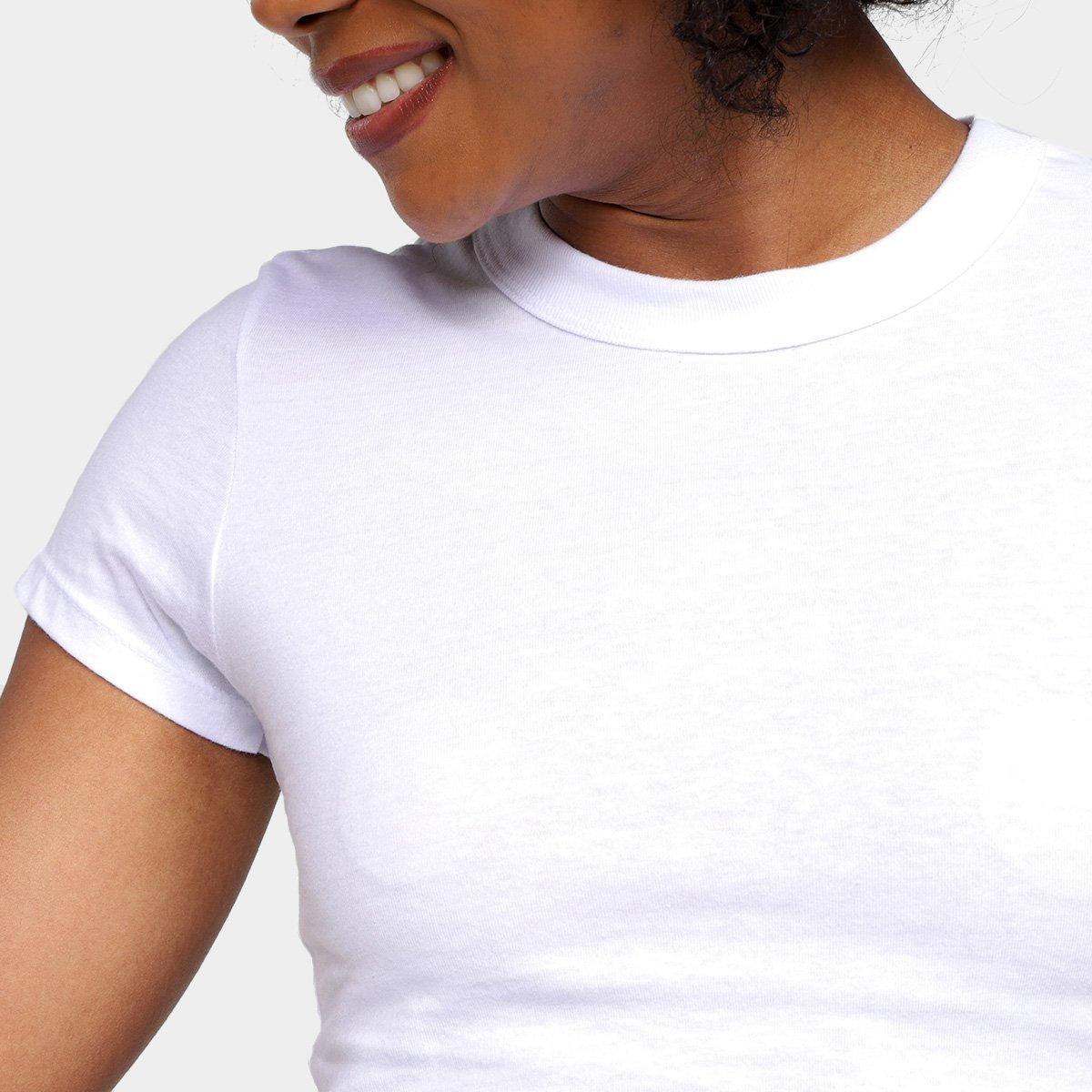 Kit Camiseta Hering Básica 3 Peças Feminina - 4