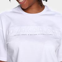 Camiseta Cropped Calvin Klein Embossed Feminina - 3