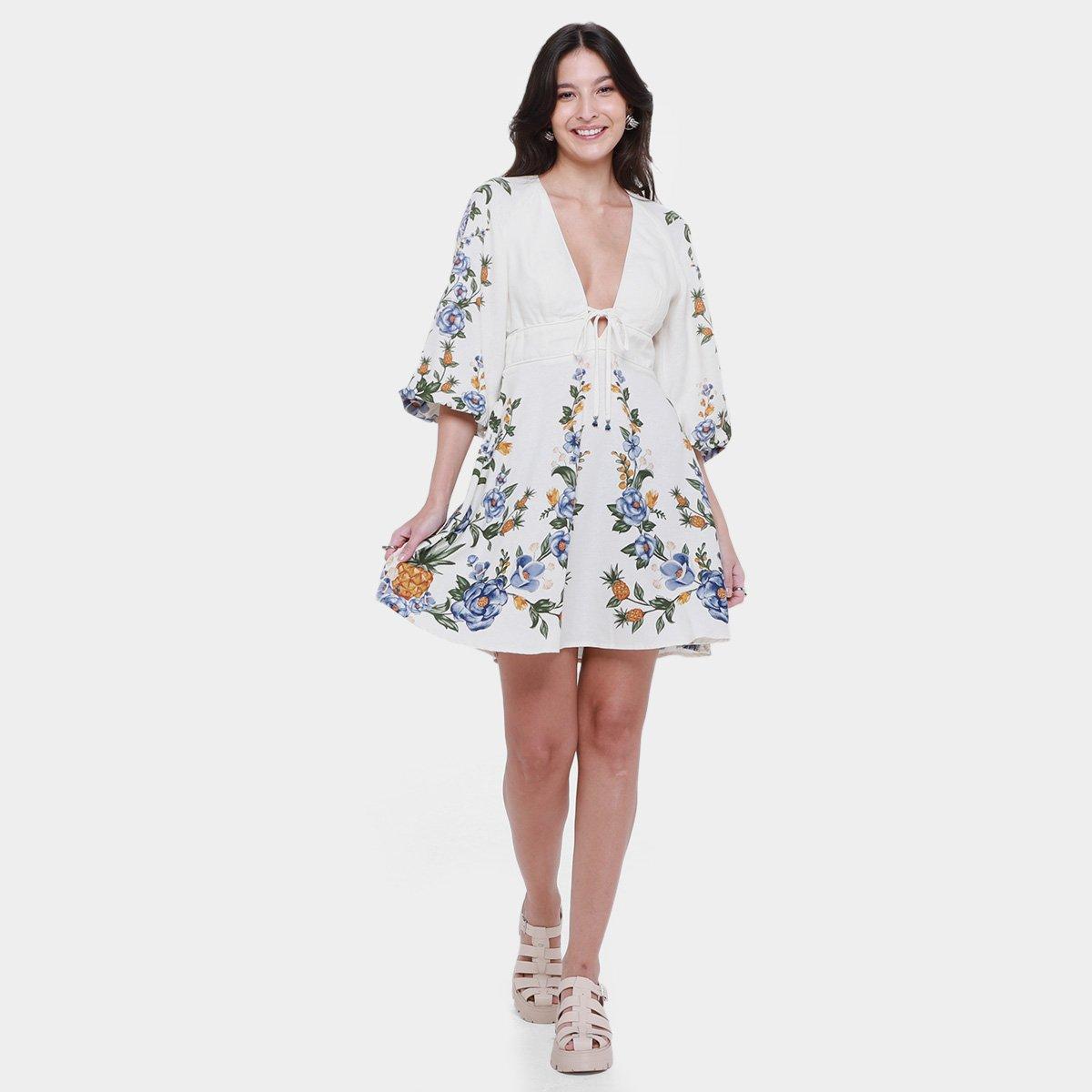 Vestido Curto Farm Floral Penelope E - 5