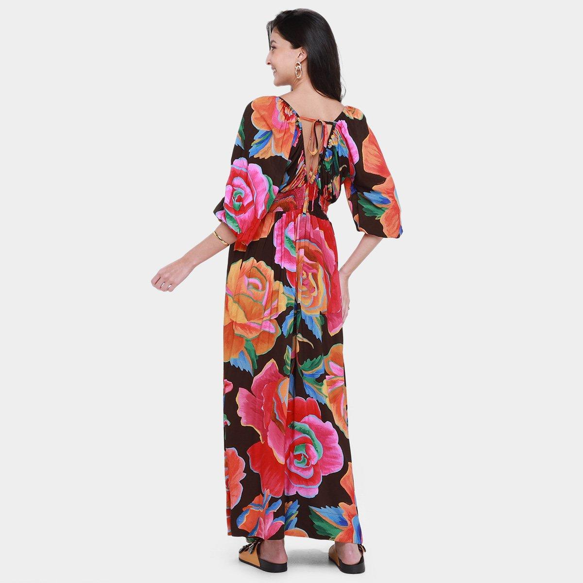 Vestido Longo Farm Rosas Pintadas - 2