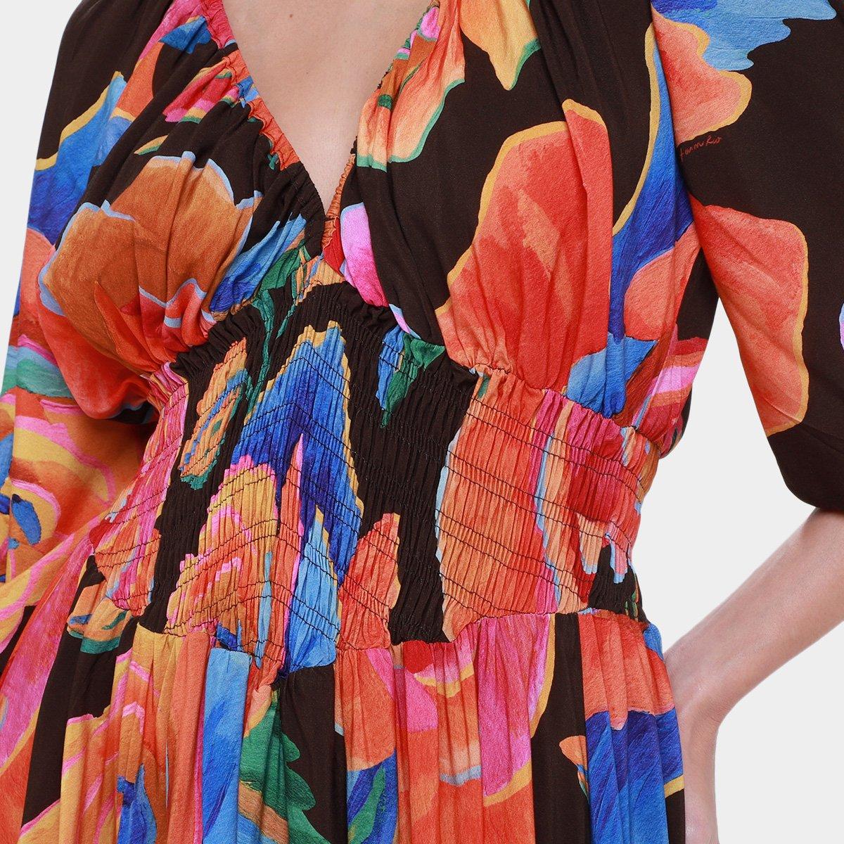 Vestido Longo Farm Rosas Pintadas - 3