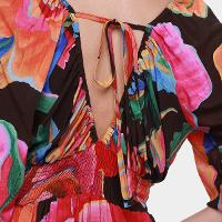 Vestido Longo Farm Rosas Pintadas - 4