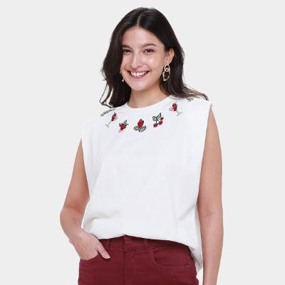 Camiseta Farm Bordada Coquetel