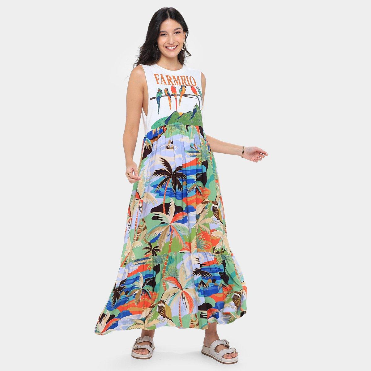 Vestido Cropped Farm Araras Galho - 1