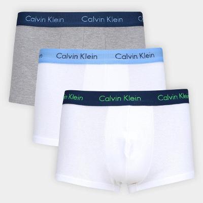 Kit Cueca Boxer Calvin Klein Low Rise Trunk Classic 3 Peças