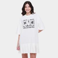 Vestido Curto Farm Pregas do Rio Flor - 1