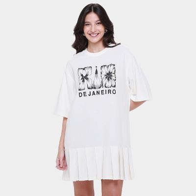 Vestido Curto Farm Pregas do Rio Flor
